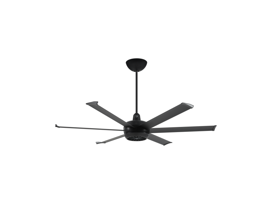 Turbo6 Indoor/Outdoor Fan-60 in-12 in. 9-10 ft. Sloped or Flat Ceilings.-Black-Black