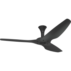 Haiku Luxe Series Outdoor Ceiling Fan: 60", Black Aluminum, Low Profile Mount: Black