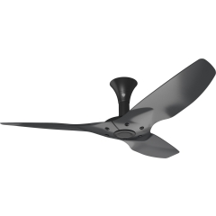 Haiku Luxe Series Outdoor Ceiling Fan: 52", Black Aluminum, Low Profile Mount: Black