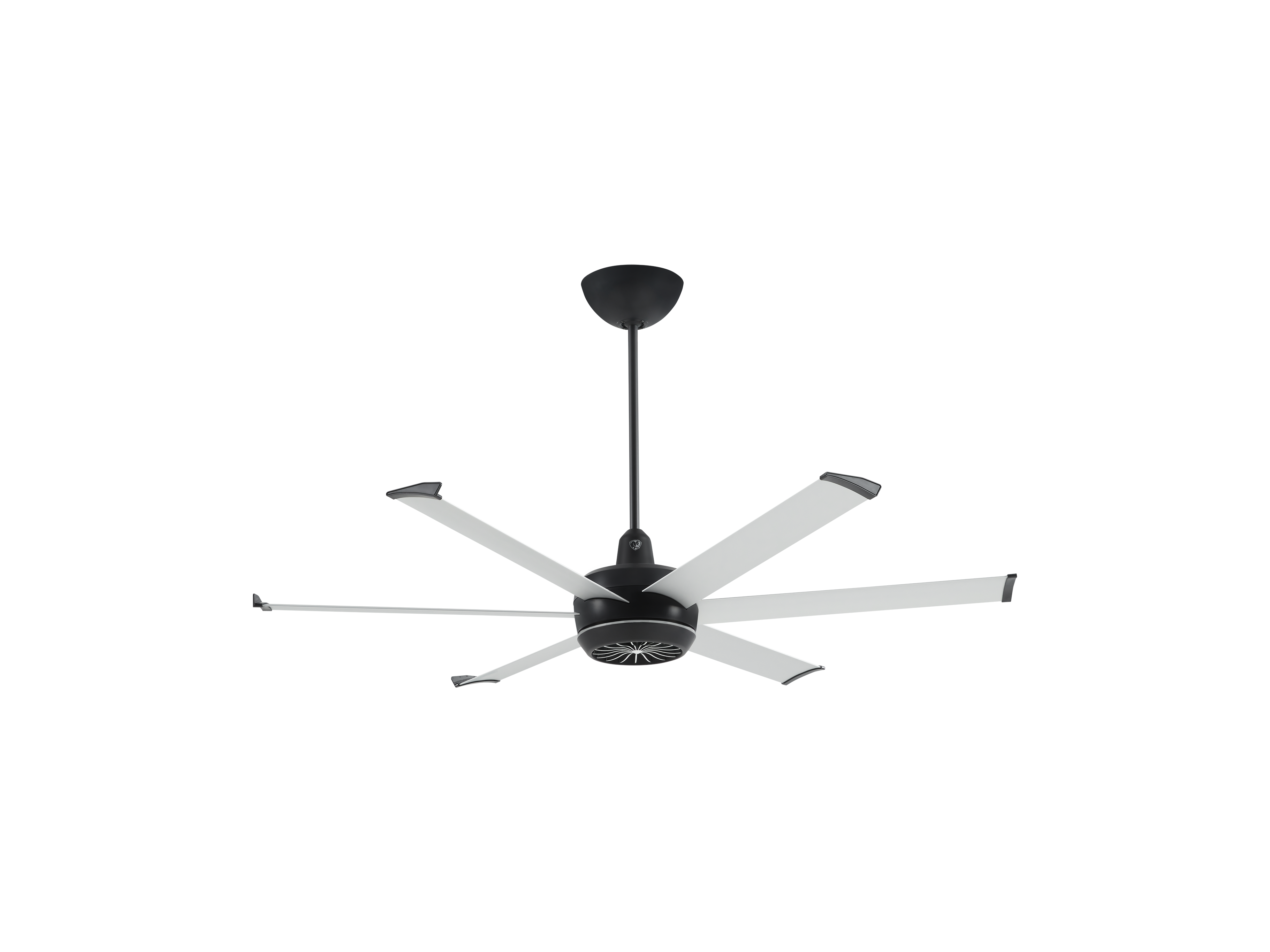 Turbo6 Indoor/Outdoor Fan-60 in-20 in. 10-12 ft. Sloped or Flat Ceilings.-Silver-Black