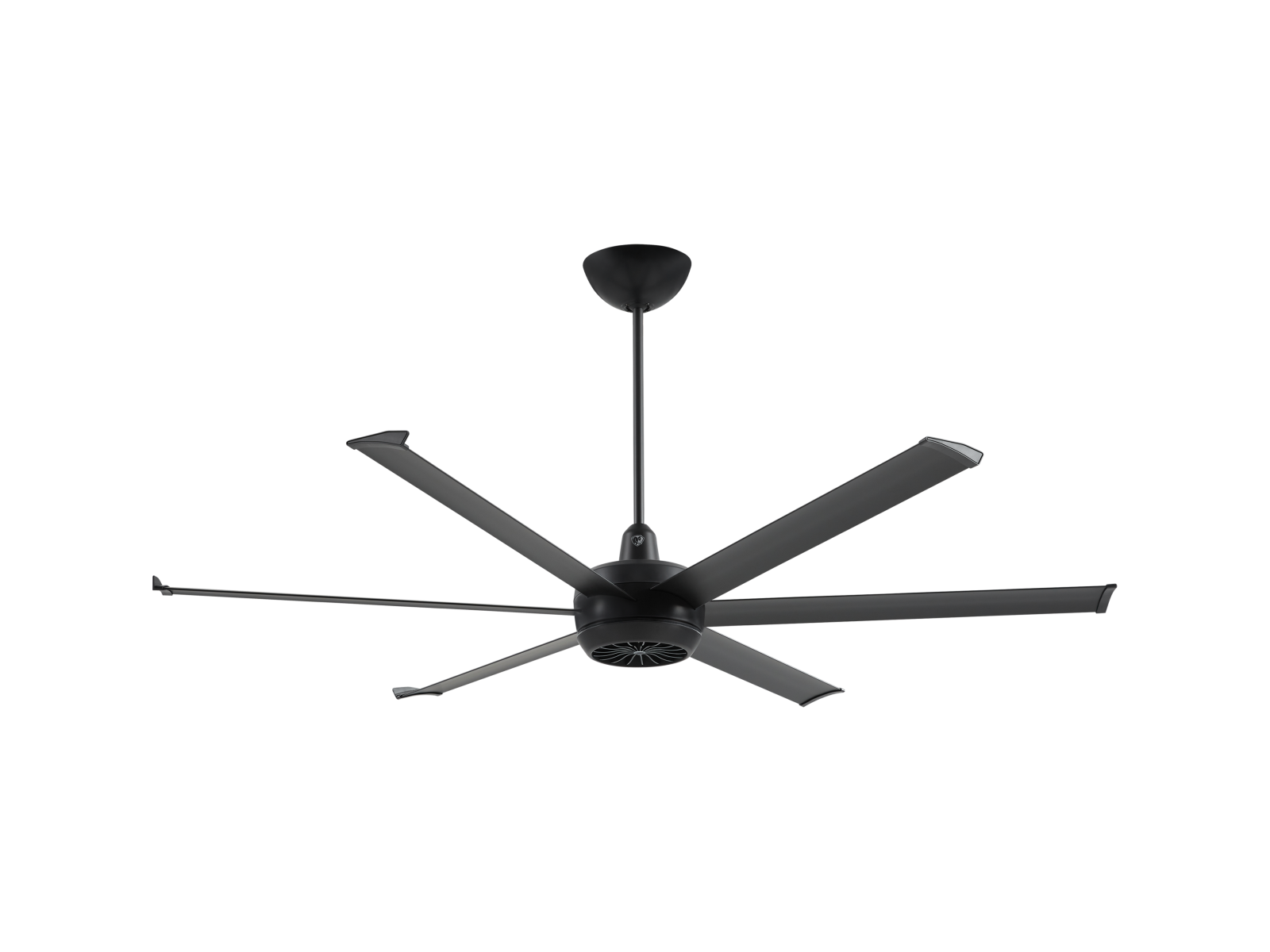 Turbo6 Indoor/Outdoor Fan-72 in-12 in. 9-10 ft. Sloped or Flat Ceilings.-Black-Black