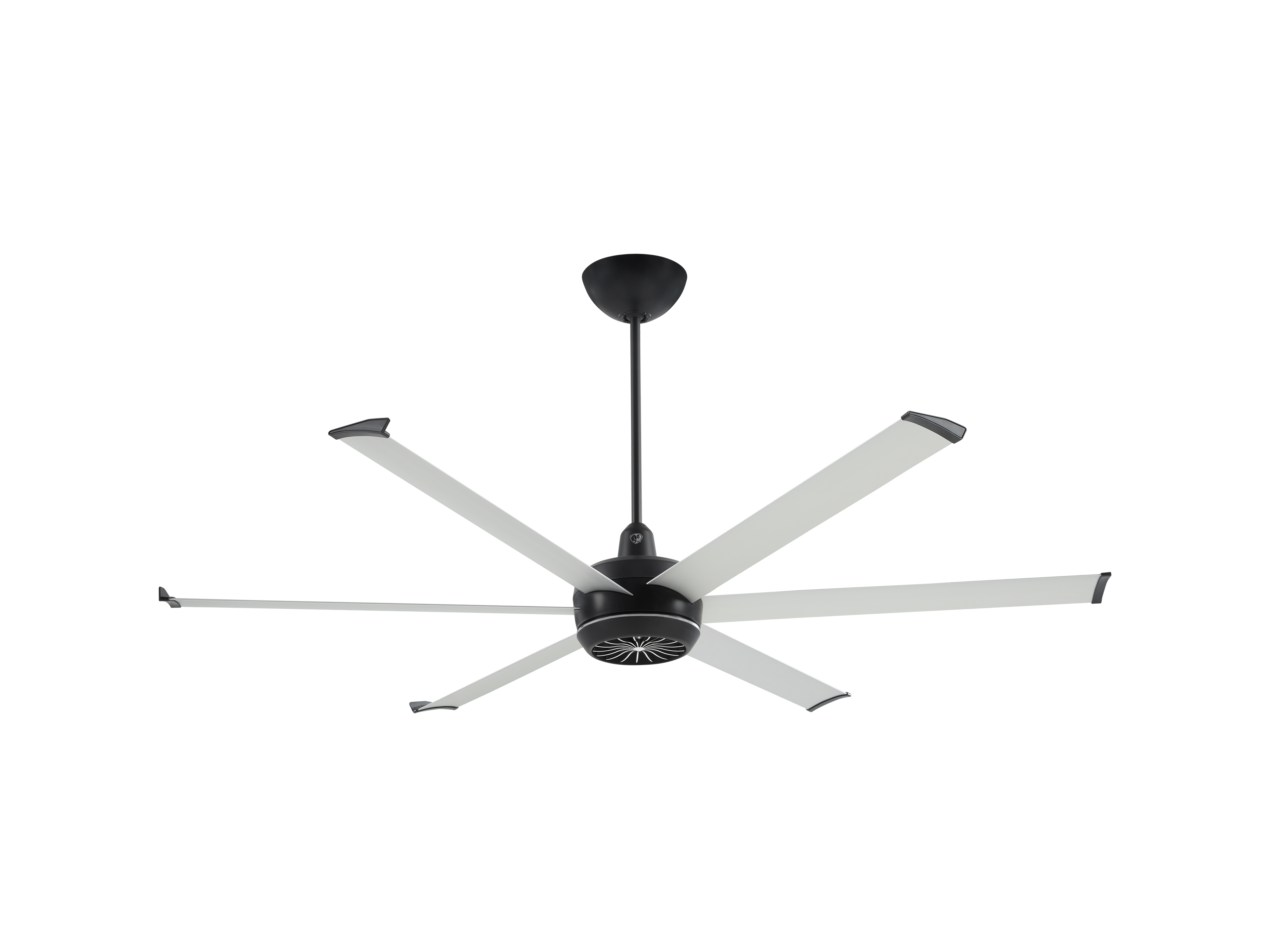 Turbo6 Indoor/Outdoor Fan-72 in-32 in. 12-14 ft. Sloped or Flat Ceilings.-Silver-Black