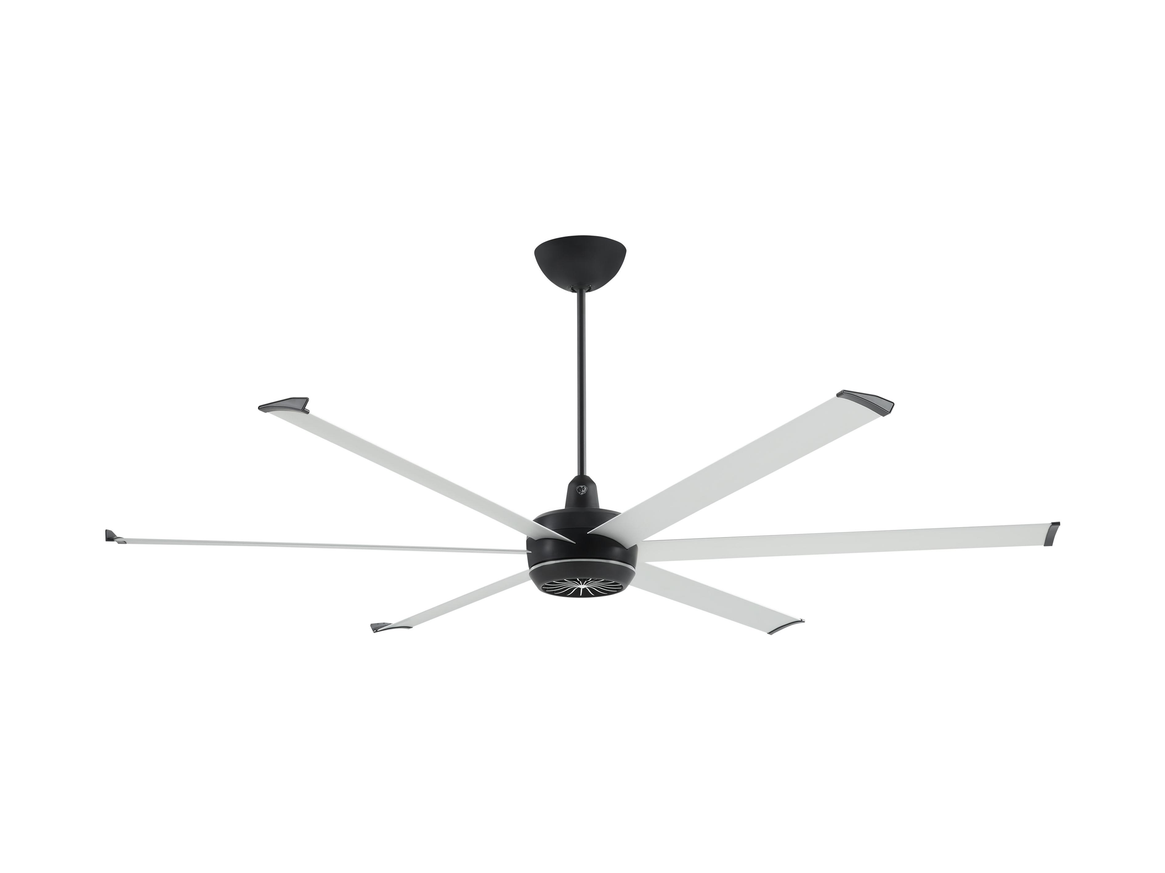 Turbo6 Indoor/Outdoor Fan-84 in-20 in. 10-12 ft. Sloped or Flat Ceilings.-Silver-Black